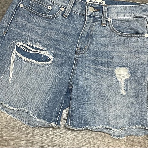 Madewell Women's Boyshorts Shorts Rip & Repair Edition Size 25 Raw Hem High Rise - Picture 4 of 9